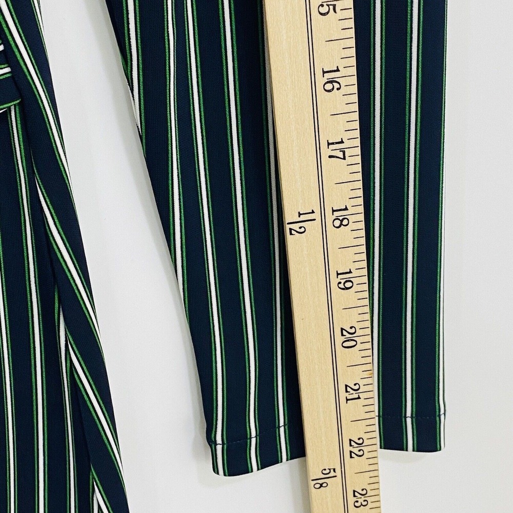 ANN TAYLOR Womens Midi Dress Petite 10P Blue Green Stripe Sheath 3/4 Sleeve Chic - Picture 10 of 13